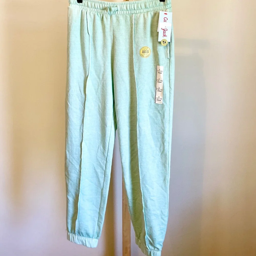 Cat & Jack Girls Mint Green Merci Sweatshirt and Joggers Set‎ Size L 10/12 NEW